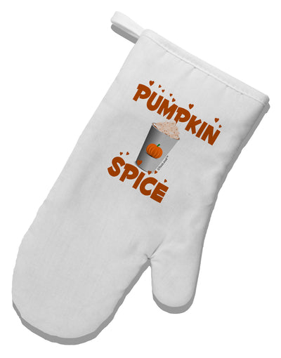 Pumpkin Spice Latte Hearts White Printed Fabric Oven Mitt-Oven Mitt-TooLoud-White-Davson Sales