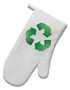 Recycle Green White Printed Fabric Oven Mitt by TooLoud-Oven Mitt-TooLoud-White-Davson Sales