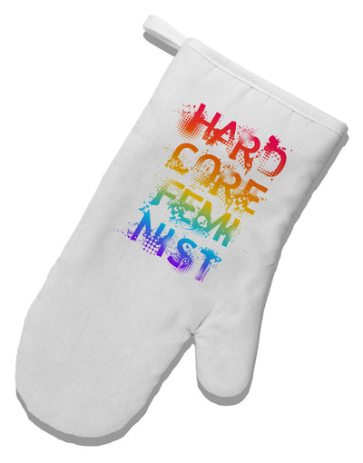 Hardcore Feminist - Rainbow White Printed Fabric Oven Mitt-Oven Mitt-TooLoud-White-Davson Sales