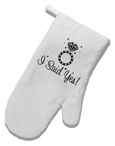 I Said Yes - Diamond Ring White Printed Fabric Oven Mitt-Oven Mitt-TooLoud-White-Davson Sales