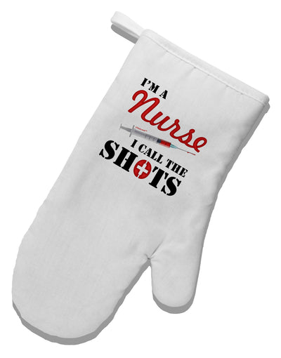 Nurse - Call The Shots White Printed Fabric Oven Mitt-Oven Mitt-TooLoud-White-Davson Sales