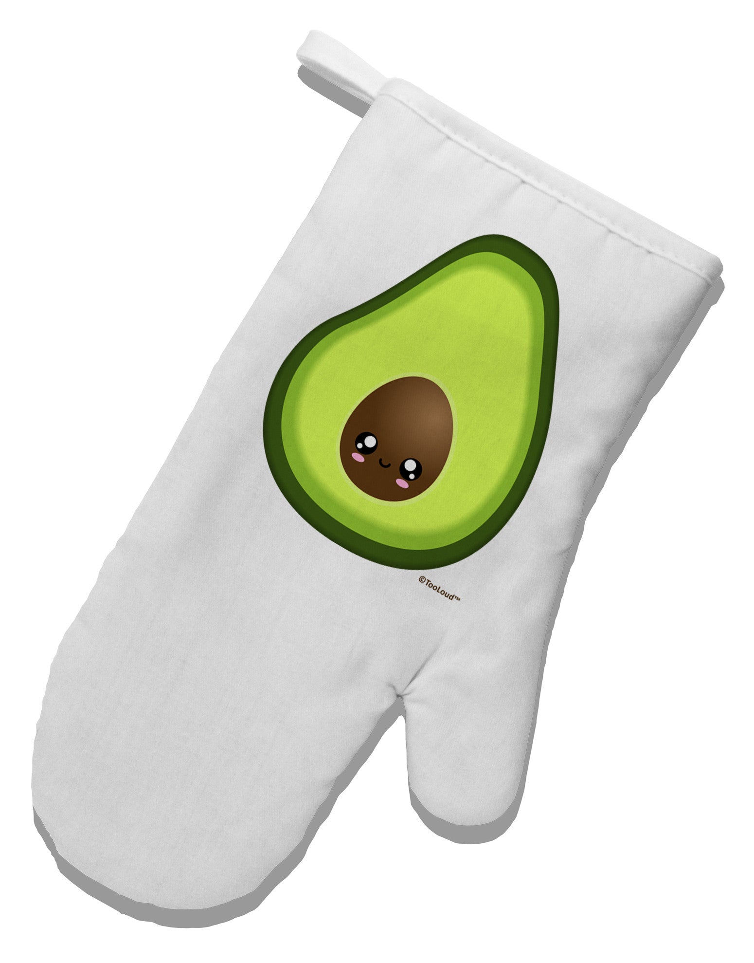 Cute Avocado Design White Printed Fabric Oven Mitt-Oven Mitt-TooLoud-White-Davson Sales