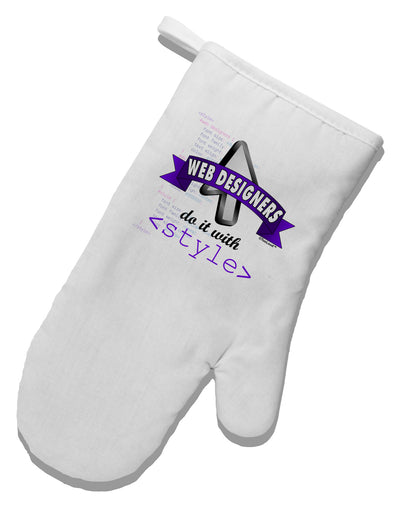 TooLoud Web Designers - Style White Printed Fabric Oven Mitt-Oven Mitt-TooLoud-White-Davson Sales