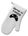 Gamer In Training BnW White Printed Fabric Oven Mitt by TooLoud-Oven Mitt-TooLoud-White-Davson Sales