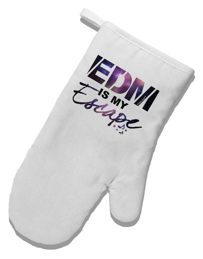 EDM Is My Escape White Printed Fabric Oven Mitt-Oven Mitt-TooLoud-White-Davson Sales