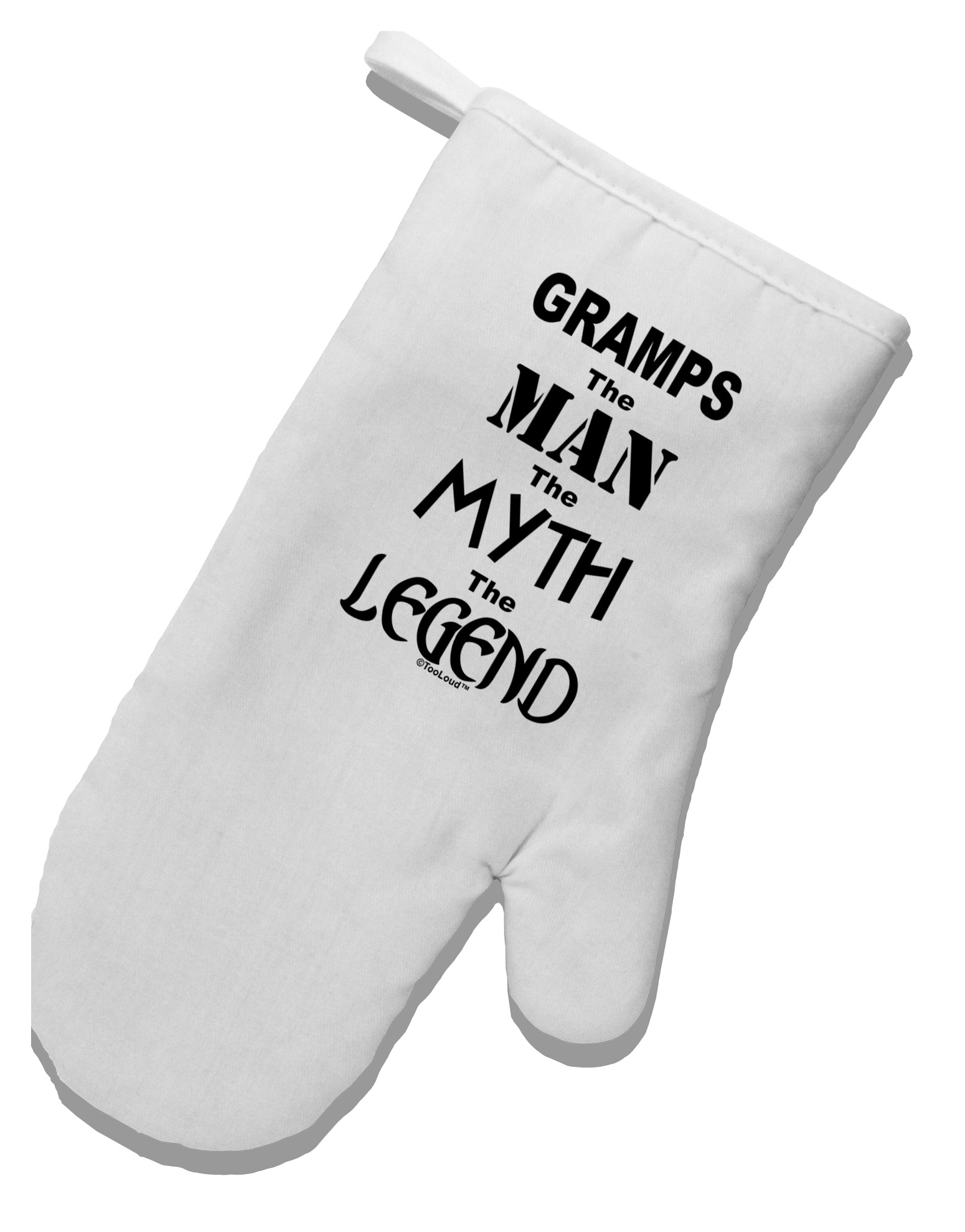 Gramps The Man The Myth The Legend White Printed Fabric Oven Mitt by TooLoud-Oven Mitt-TooLoud-White-Davson Sales