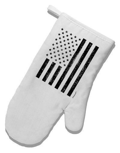 Stamp Style American Flag - Distressed White Printed Fabric Oven Mitt by TooLoud-Oven Mitt-TooLoud-White-Davson Sales