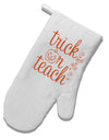 TooLoud Trick or Teach White Printed Fabric Oven Mitt