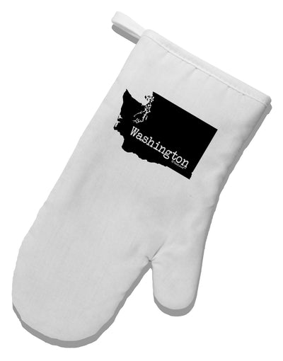 Washington - United States Shape White Printed Fabric Oven Mitt-Oven Mitt-TooLoud-White-Davson Sales