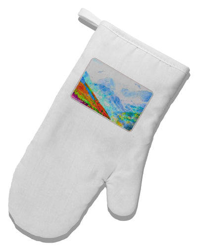 CO Fog Mountains Watercolor White Printed Fabric Oven Mitt-Oven Mitt-TooLoud-White-Davson Sales