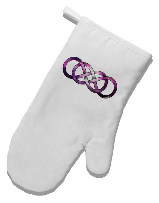 Double Ininifty Galaxy White Printed Fabric Oven Mitt-Oven Mitt-TooLoud-White-Davson Sales