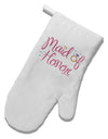 Maid of Honor - Diamond Ring Design - Color White Printed Fabric Oven Mitt-Oven Mitt-TooLoud-White-Davson Sales