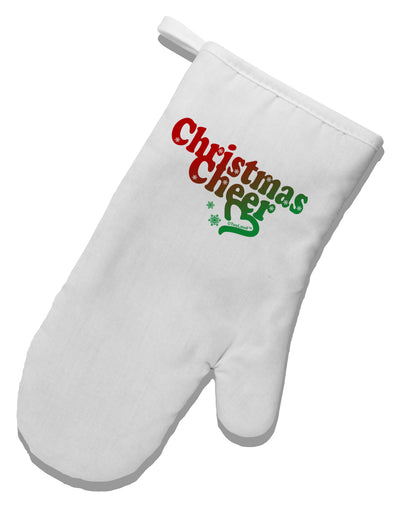 Christmas Cheer Color White Printed Fabric Oven Mitt-Oven Mitt-TooLoud-White-Davson Sales