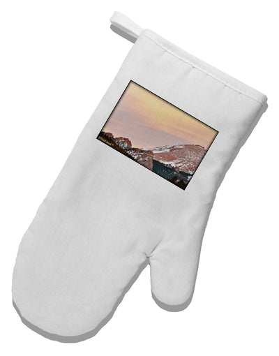 CO Sunset Cliffs White Printed Fabric Oven Mitt-Oven Mitt-TooLoud-White-Davson Sales