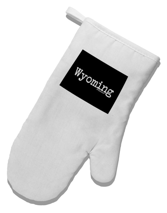 Wyoming - United States Shape White Printed Fabric Oven Mitt-Oven Mitt-TooLoud-White-Davson Sales