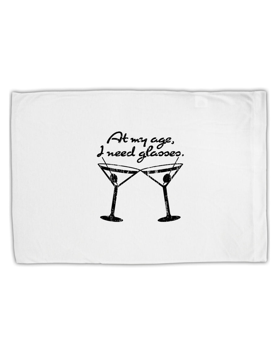 At My Age I Need Glasses - Martini Distressed Standard Size Polyester Pillow Case by TooLoud-Pillow Case-TooLoud-White-Davson Sales