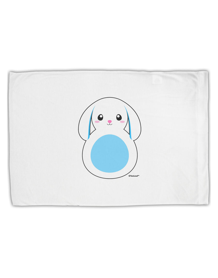 Cute Bunny with Floppy Ears - Blue Standard Size Polyester Pillow Case by TooLoud-Pillow Case-TooLoud-White-Davson Sales