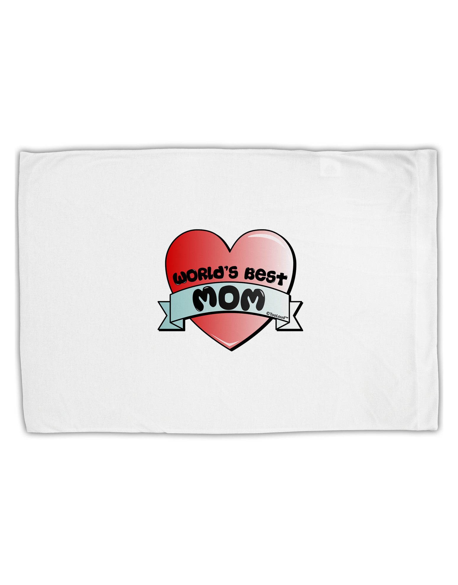World's Best Mom - Heart Banner Design Standard Size Polyester Pillow Case by TooLoud-Pillow Case-TooLoud-White-Davson Sales