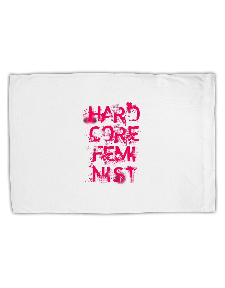 Hardcore Feminist - Pink Standard Size Polyester Pillow Case-Pillow Case-TooLoud-White-Davson Sales