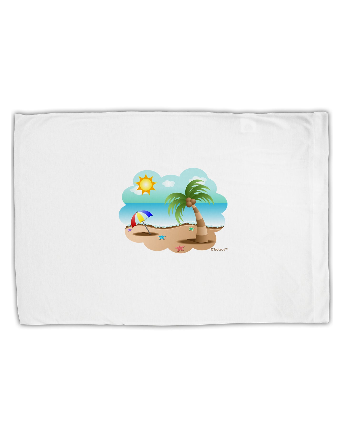 Fun Summer Beach Scene Standard Size Polyester Pillow Case by TooLoud-Pillow Case-TooLoud-White-Davson Sales