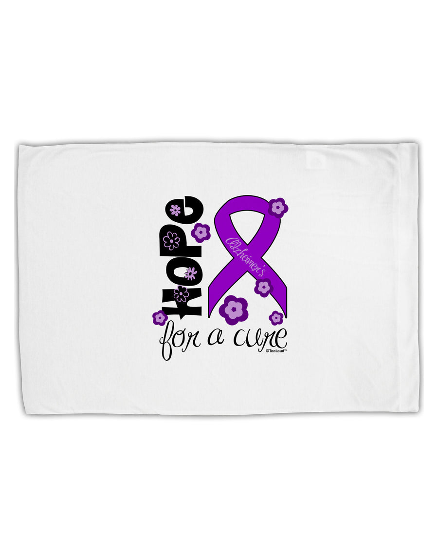 Hope for a Cure - Purple Ribbon Alzheimers Disease - Flowers Standard Size Polyester Pillow Case-Pillow Case-TooLoud-White-Davson Sales