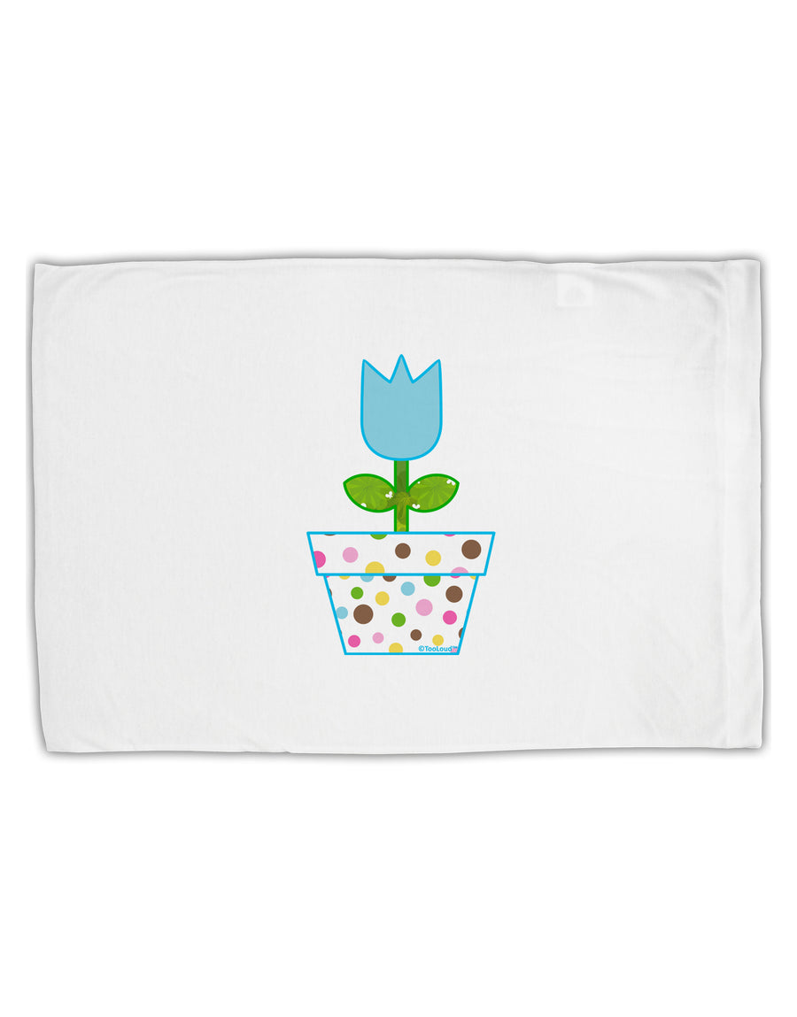 Easter Tulip Design - Blue Standard Size Polyester Pillow Case by TooLoud-Pillow Case-TooLoud-White-Davson Sales