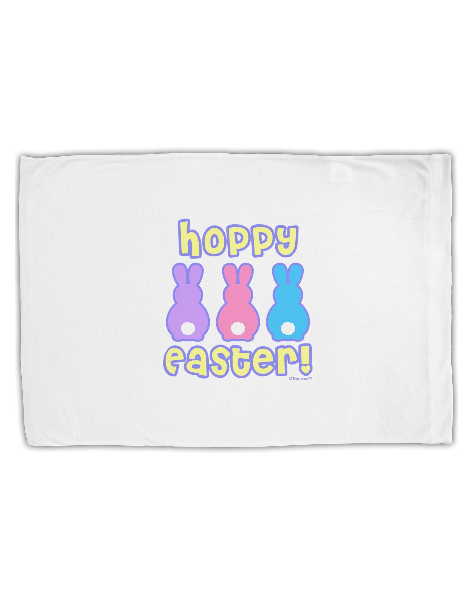 Three Easter Bunnies - Hoppy Easter Standard Size Polyester Pillow Case by TooLoud-Pillow Case-TooLoud-White-Davson Sales
