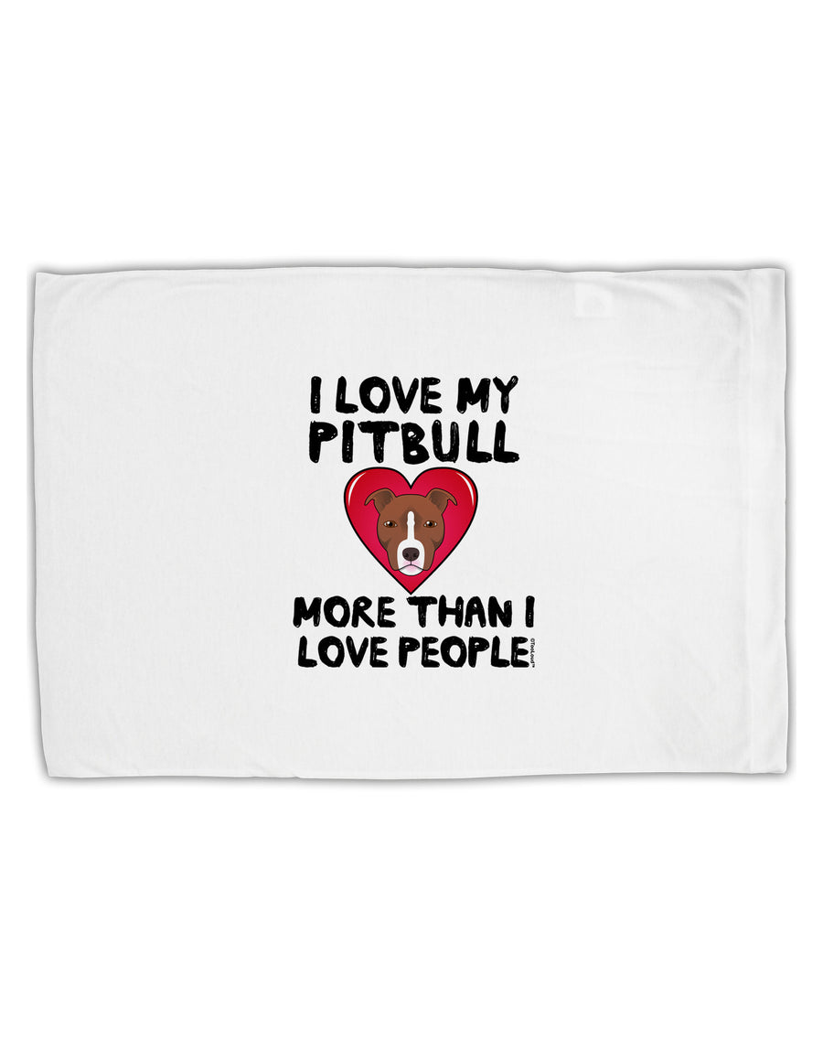 Love Pitbull More Than People Standard Size Polyester Pillow Case by TooLoud-Pillow Case-TooLoud-White-Davson Sales