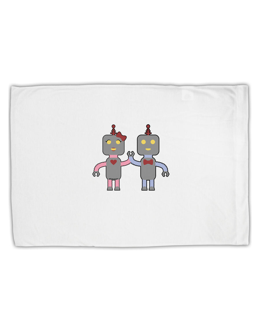 Cute Robot Love Standard Size Polyester Pillow Case by TooLoud-Pillow Case-TooLoud-White-Davson Sales