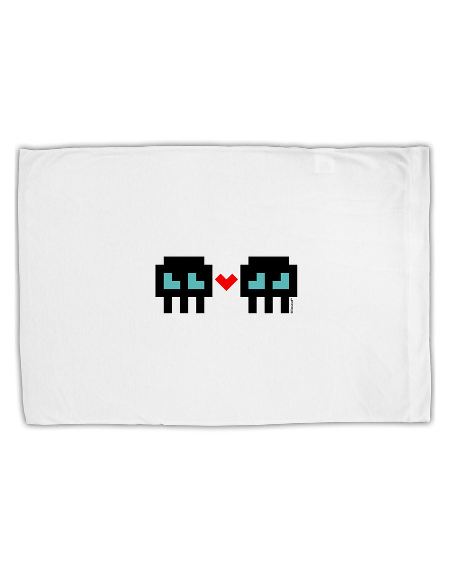 8-Bit Skull Love - Boy and Boy Standard Size Polyester Pillow Case-Pillow Case-TooLoud-White-Davson Sales