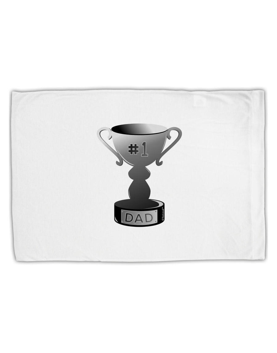 Number One Dad Trophy - Grayscale Standard Size Polyester Pillow Case-Pillow Case-TooLoud-White-Davson Sales