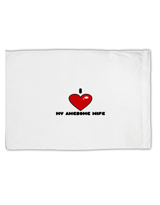 I Heart My Awesome Wife Standard Size Polyester Pillow Case by TooLoud-TooLoud-White-Davson Sales
