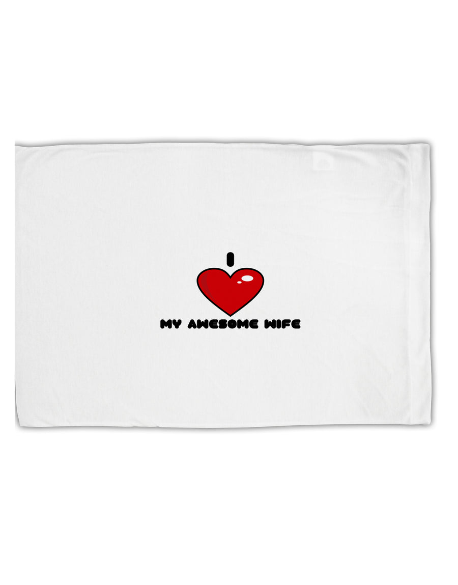 I Heart My Awesome Wife Standard Size Polyester Pillow Case by TooLoud-TooLoud-White-Davson Sales