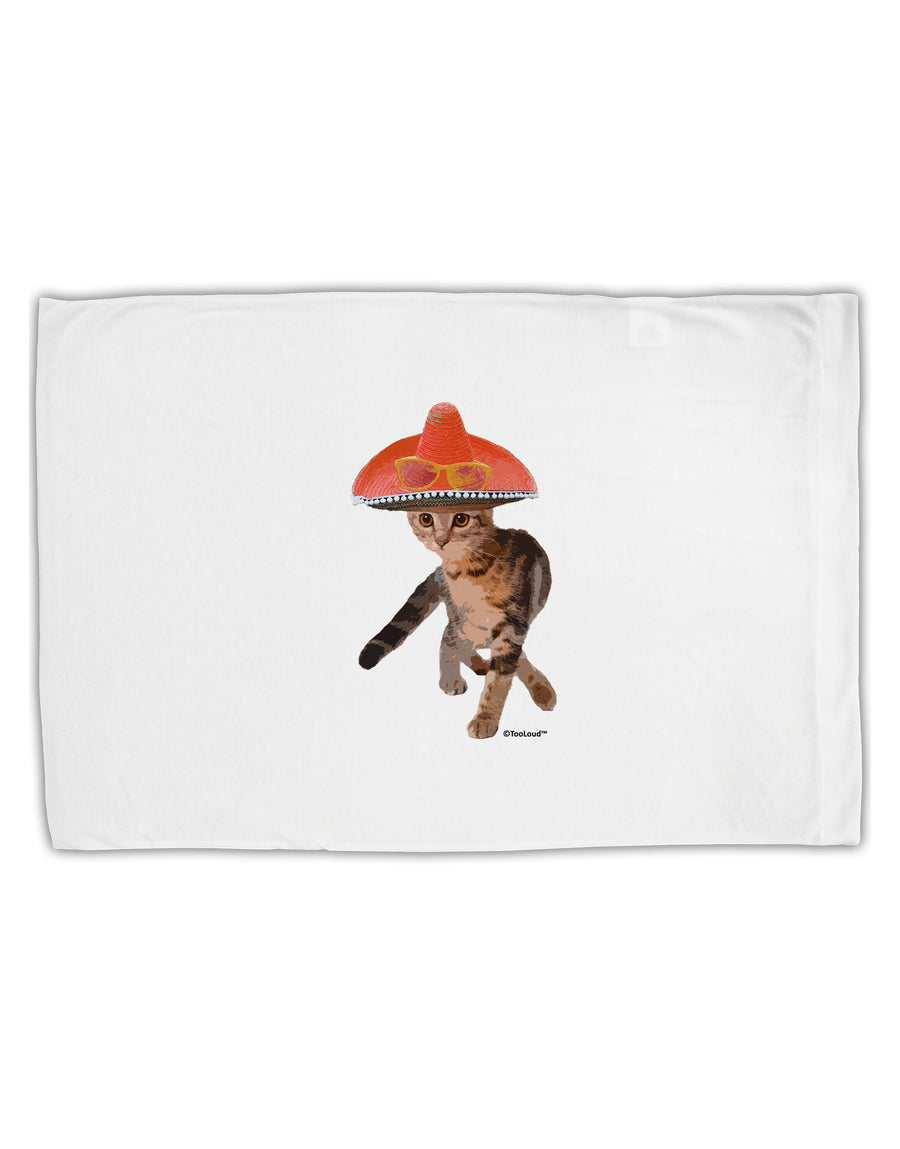 Cat with Pink Sombrero and Sunglasses Standard Size Polyester Pillow Case by TooLoud-Pillow Case-TooLoud-White-Davson Sales