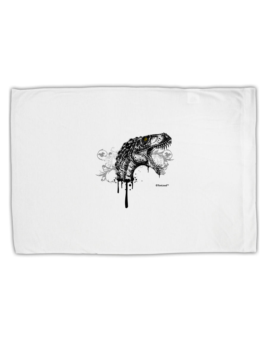 Artistic Ink Style Dinosaur Head Design Standard Size Polyester Pillow Case by TooLoud-Pillow Case-TooLoud-White-Davson Sales