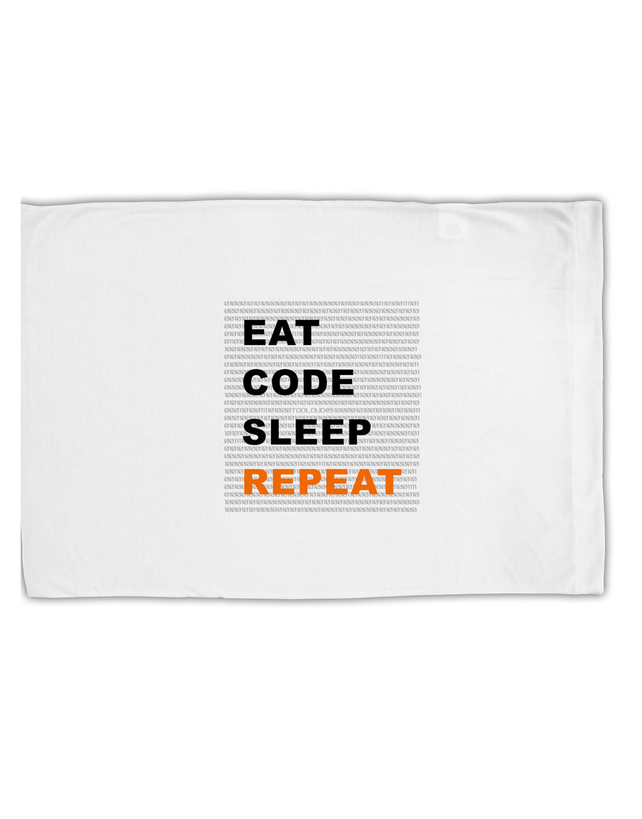 Eat Sleep Code Repeat Standard Size Polyester Pillow Case by TooLoud-TooLoud-White-Davson Sales