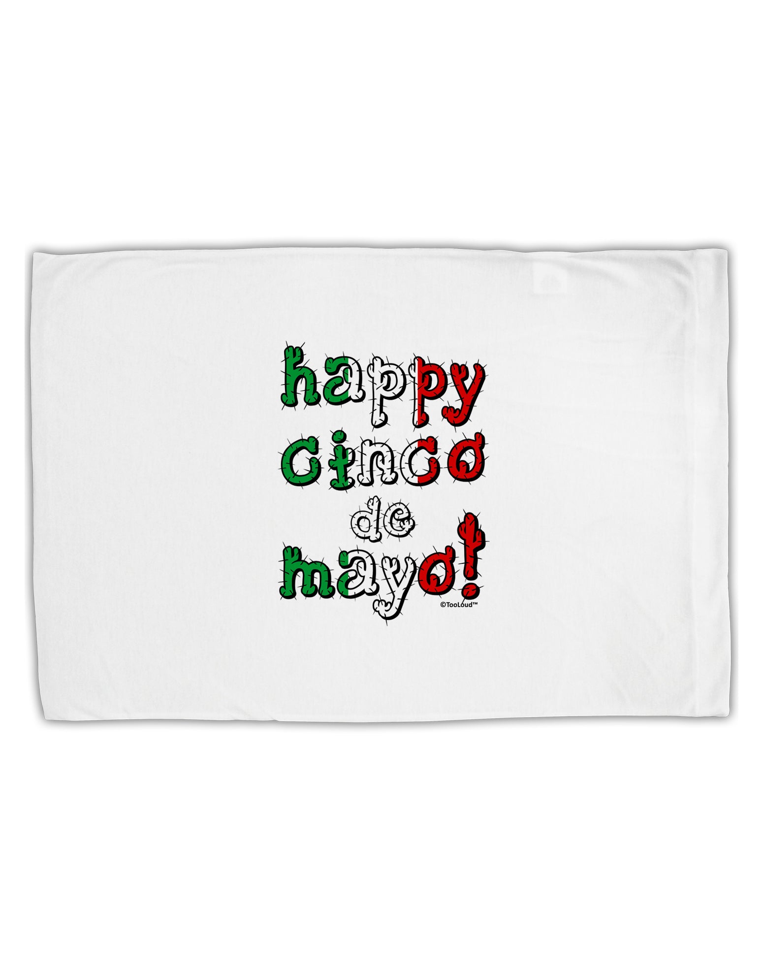 Happy Cinco de Mayo - Cactus Design Standard Size Polyester Pillow Case by TooLoud-Pillow Case-TooLoud-White-Davson Sales