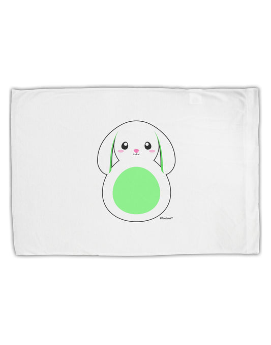 Cute Bunny with Floppy Ears - Green Standard Size Polyester Pillow Case by TooLoud-Pillow Case-TooLoud-White-Davson Sales
