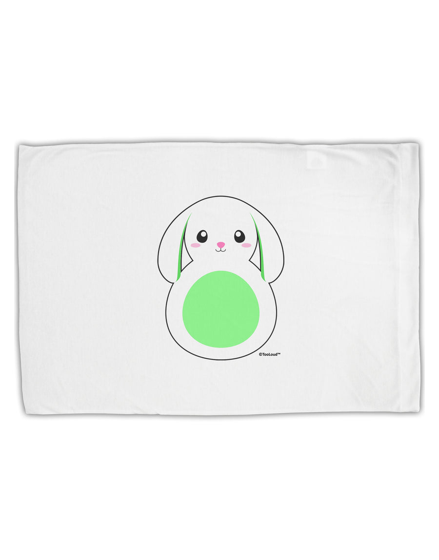 Cute Bunny with Floppy Ears - Green Standard Size Polyester Pillow Case by TooLoud-Pillow Case-TooLoud-White-Davson Sales