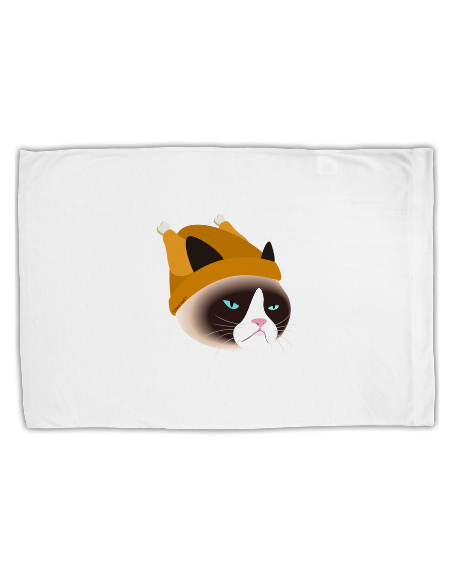 Disgruntled Cat Wearing Turkey Hat Standard Size Polyester Pillow Case by TooLoud-Pillow Case-TooLoud-White-Davson Sales