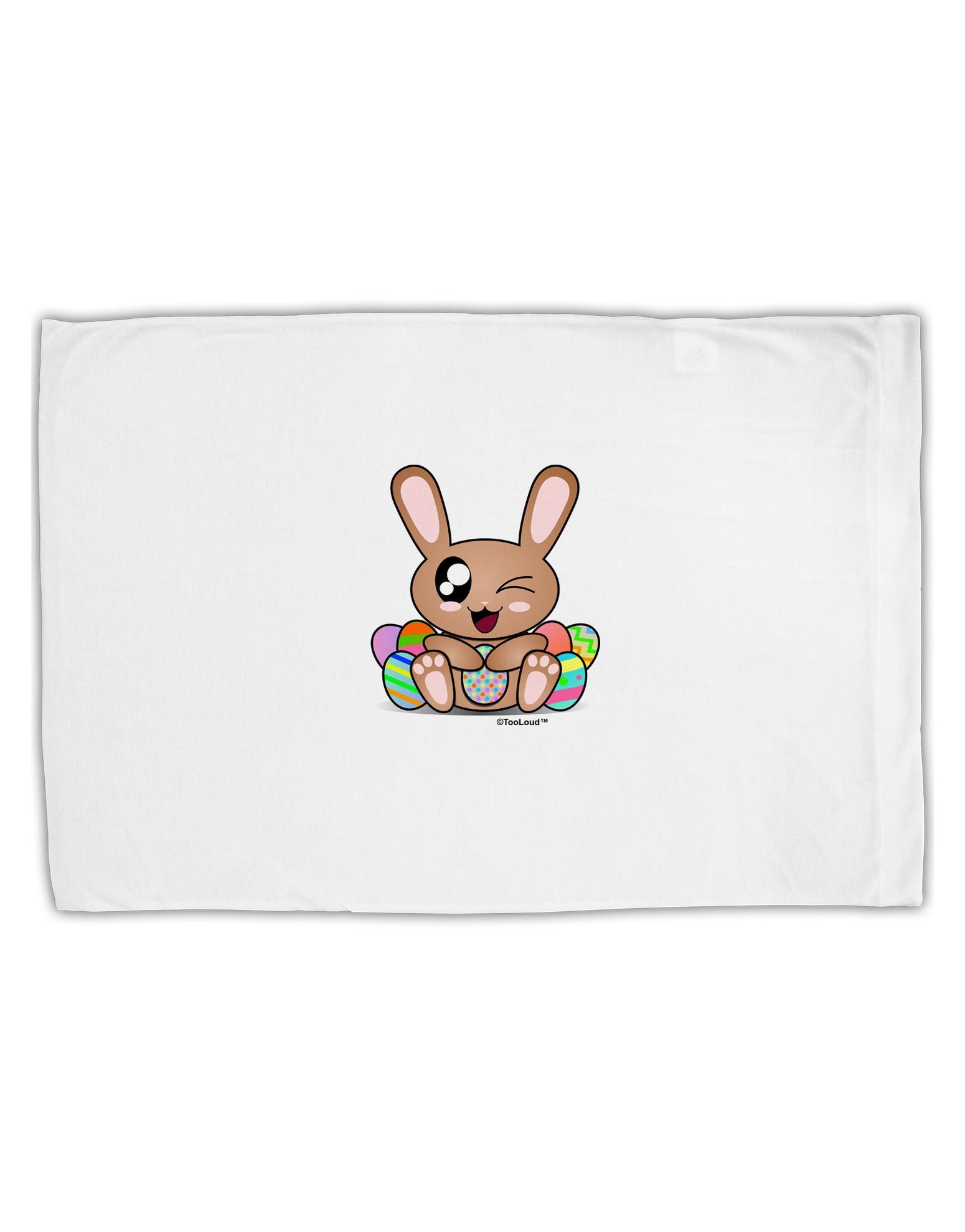 Cute Bunny with Eggs Standard Size Polyester Pillow Case-Pillow Case-TooLoud-White-Davson Sales