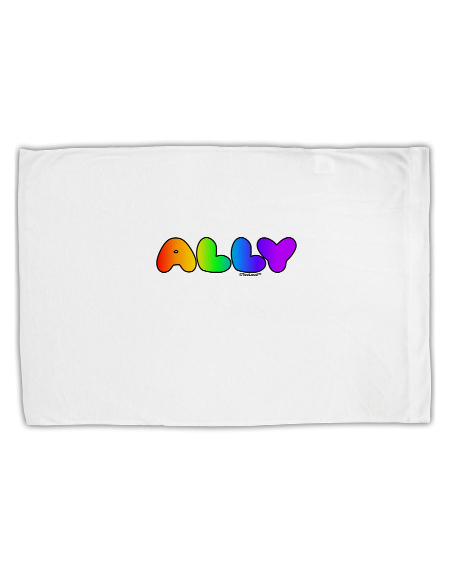 LGBT Ally Rainbow Text Standard Size Polyester Pillow Case by TooLoud-Pillow Case-TooLoud-White-Davson Sales