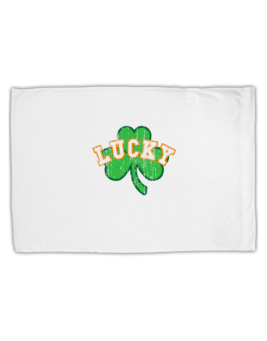 Lucky Shamrock Design Distressed Standard Size Polyester Pillow Case by TooLoud-Pillow Case-TooLoud-White-Davson Sales