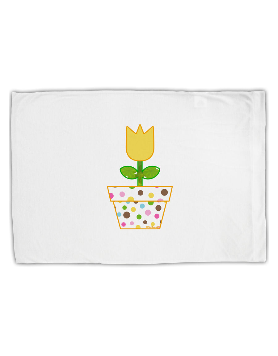 Easter Tulip Design - Yellow Standard Size Polyester Pillow Case by TooLoud-Pillow Case-TooLoud-White-Davson Sales