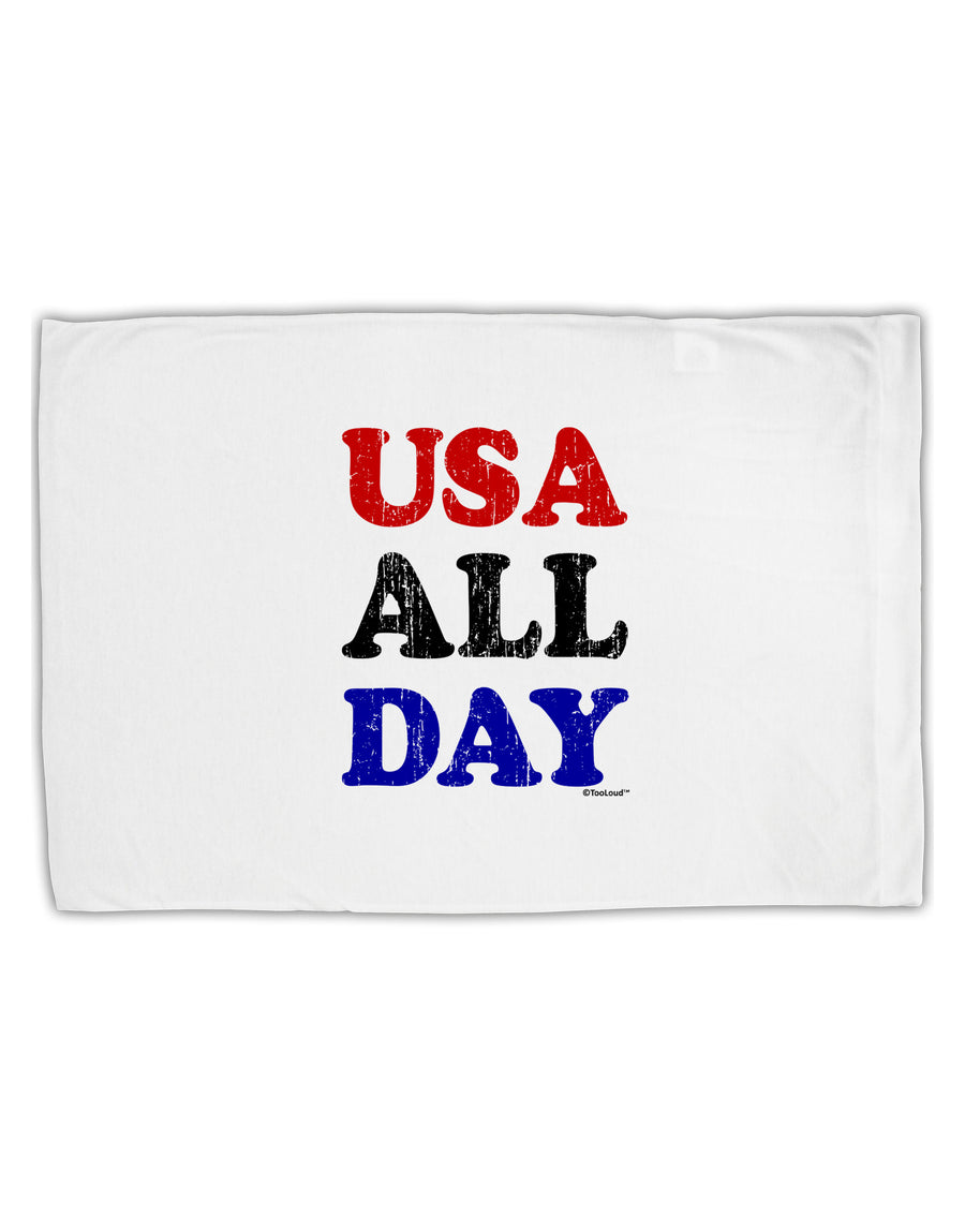 USA All Day - Distressed Patriotic Design Standard Size Polyester Pillow Case by TooLoud-Pillow Case-TooLoud-White-Davson Sales