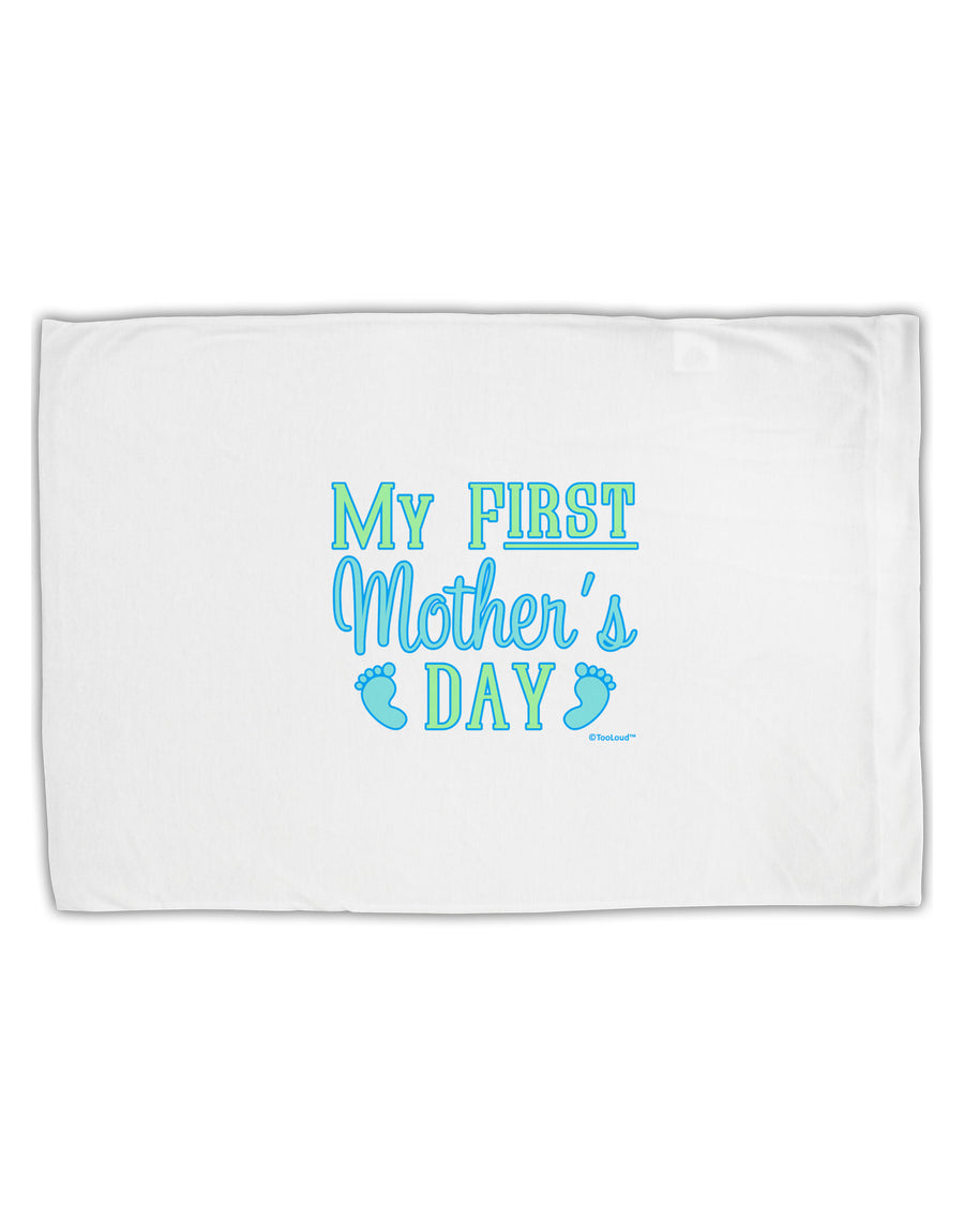 My First Mother's Day - Baby Feet - Blue Standard Size Polyester Pillow Case by TooLoud-Pillow Case-TooLoud-White-Davson Sales