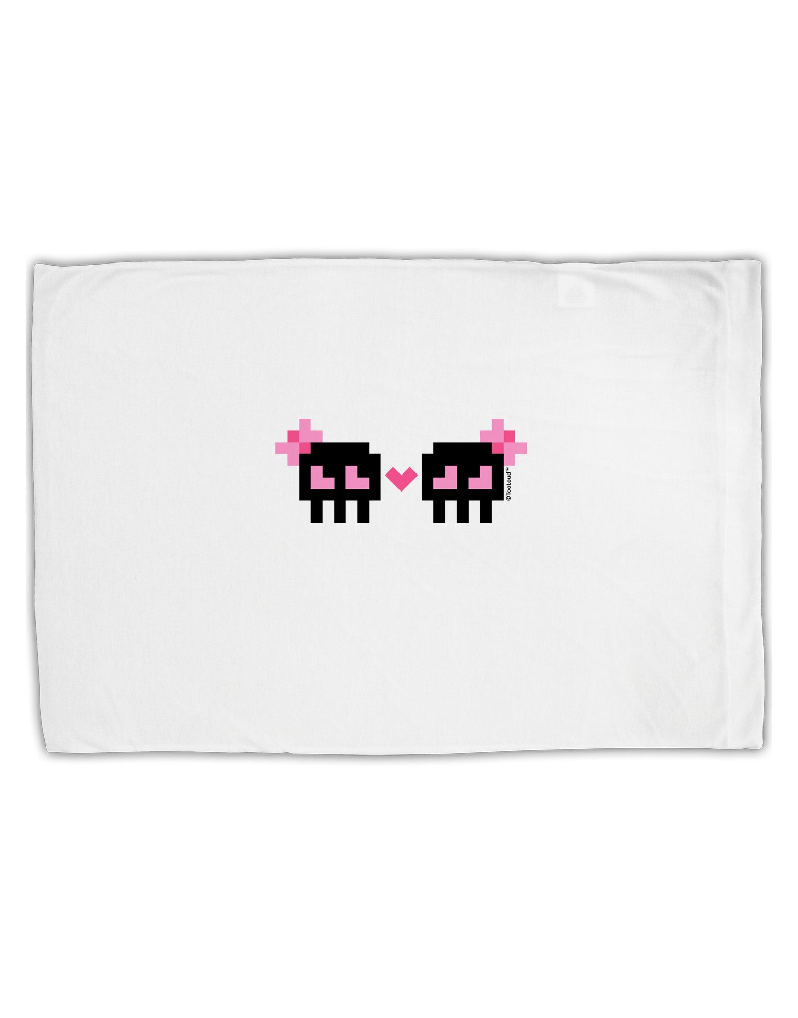 8-Bit Skull Love - Girl and Girl Standard Size Polyester Pillow Case-Pillow Case-TooLoud-White-Davson Sales