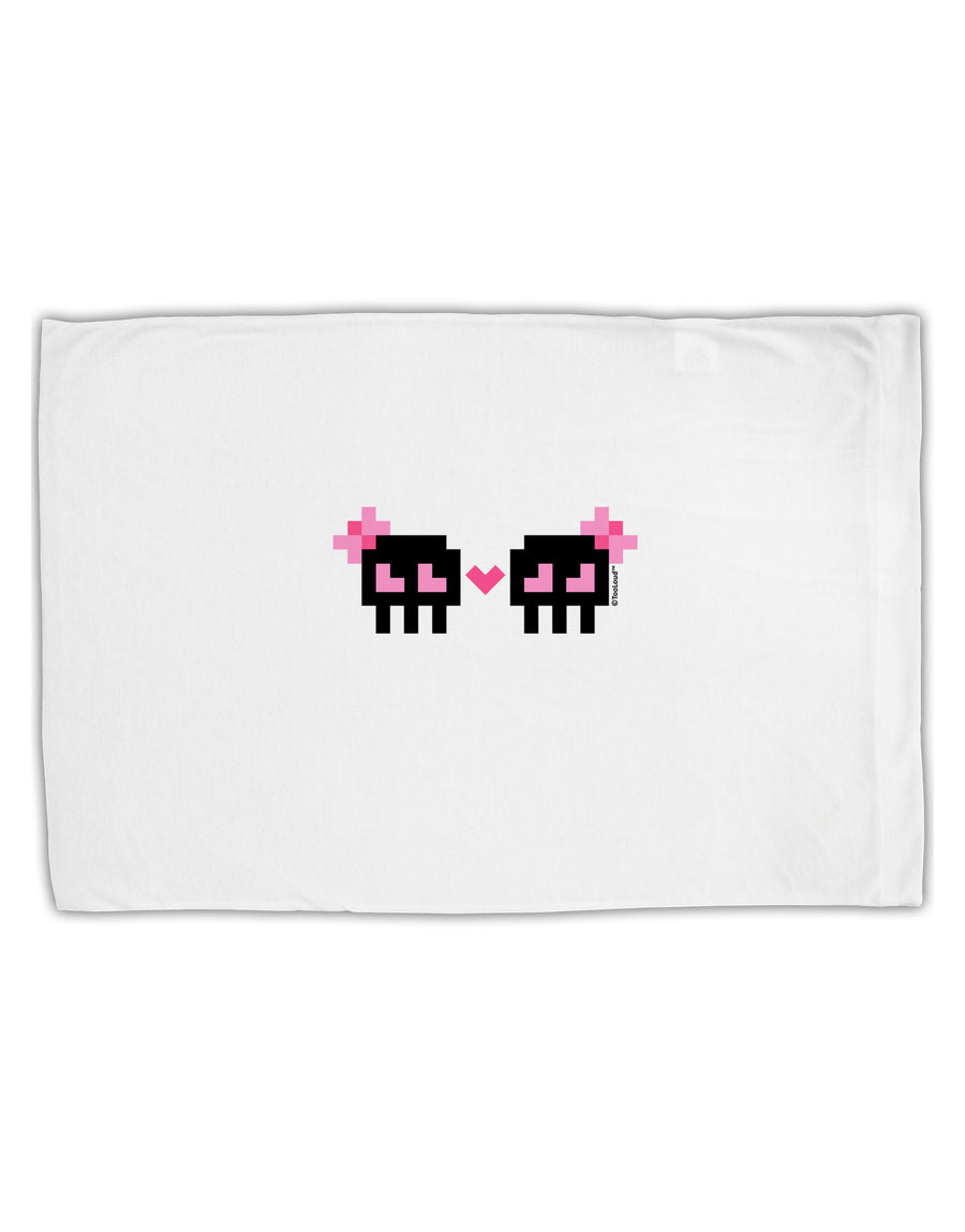 8-Bit Skull Love - Girl and Girl Standard Size Polyester Pillow Case-Pillow Case-TooLoud-White-Davson Sales
