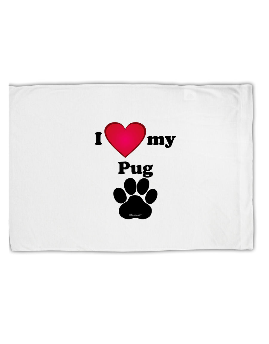 I Heart My Pug Standard Size Polyester Pillow Case by TooLoud-TooLoud-White-Davson Sales