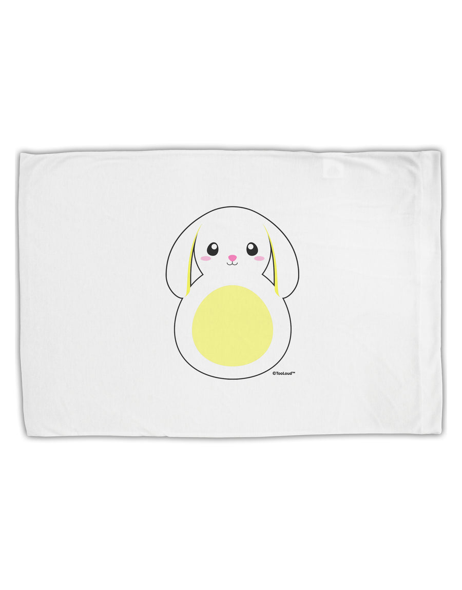 Cute Bunny with Floppy Ears - Yellow Standard Size Polyester Pillow Case by TooLoud-Pillow Case-TooLoud-White-Davson Sales